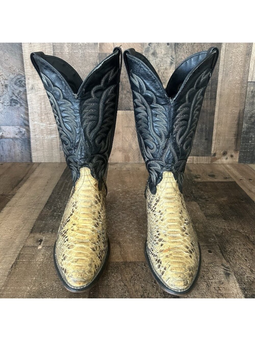 Laredo Vintage Snakeskin Western Cowboy Boots Mens 9.5 EE